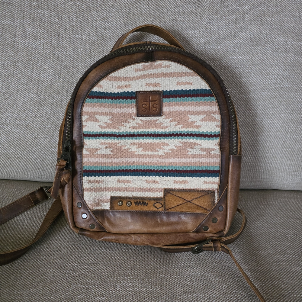 STS Ranchwear Brown and Tan Patterned Backpack